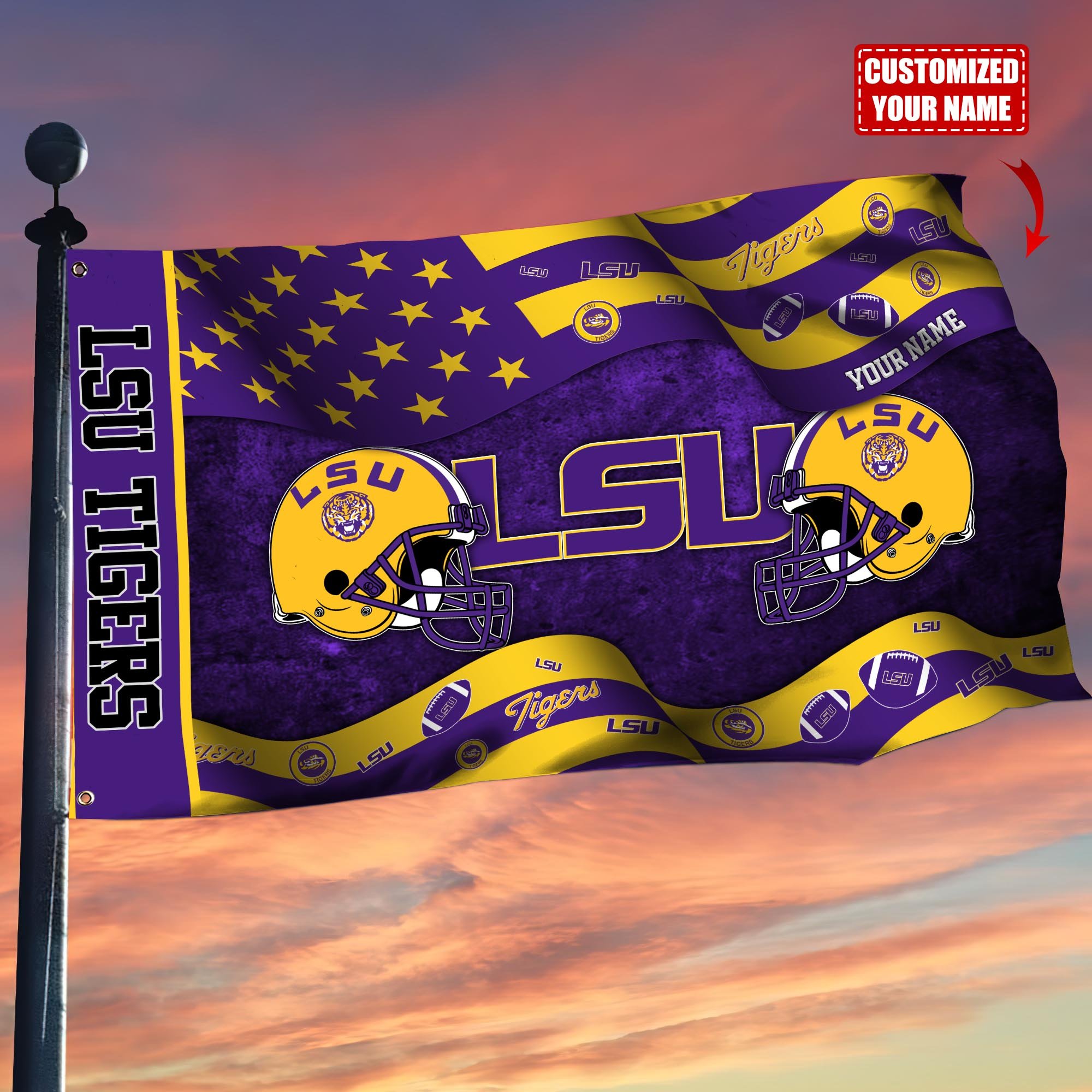 LSU TIGERS Custom Flag3x5ft, Let Your Flag Fly TT59114